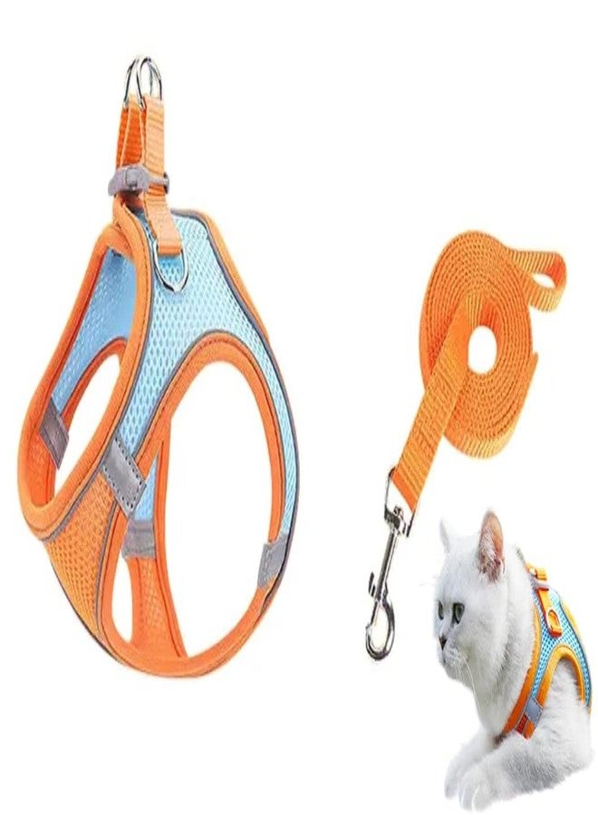 Pekos Cat Harness with Leash | Outdoor Anti-Breakaway Leash for Cats with Safety Reflective Strips | Harness for Adjustable 1.5m Belt for Cat for Small Size Cats (1 Psc_Multicolor) - Image 1